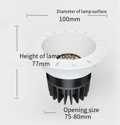 Downlight Ceiling Lamp Modern Design Embedded Lamps Borderless Spotlight Living Room Bedroom Home LightinAC110/220V Opening 75mm