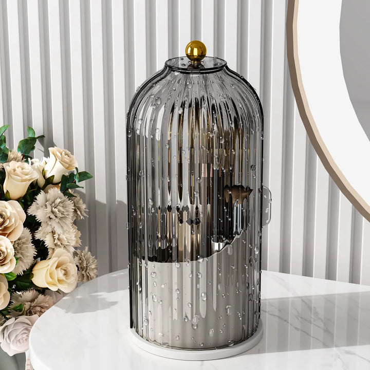 Revolutionize Your Beauty Routine with the YOOLENS 360-Degree Rotating Makeup Brush Organizer - Stylish, Dustproof, and Perfect for Any Space!