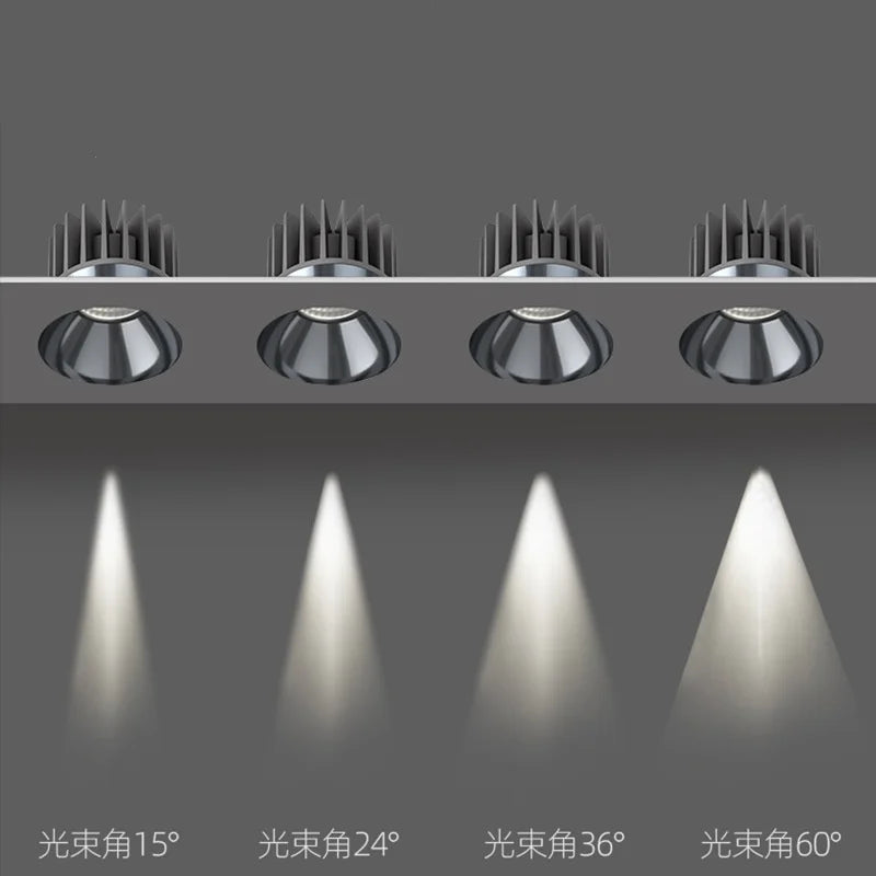 Downlight Ceiling Lamp Modern Design Embedded Lamps Borderless Spotlight Living Room Bedroom Home LightinAC110/220V Opening 75mm