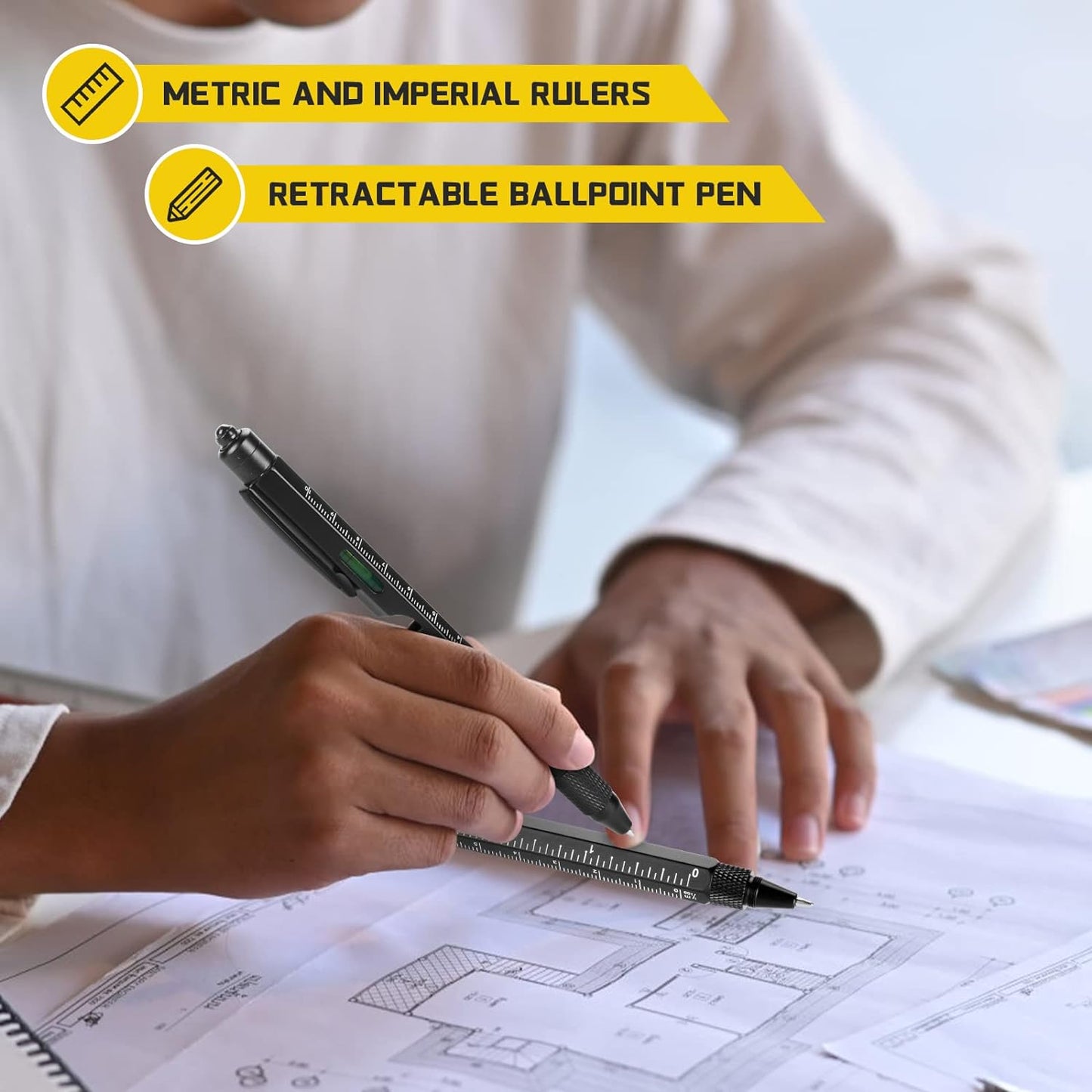 Fathers Day Dad Gifts from Daughter Son Wife,  9-In-1 Multitool Pen with LED Light, Gifts for Husband Dad Grandpa, Cool Birthday Gadgets for Men