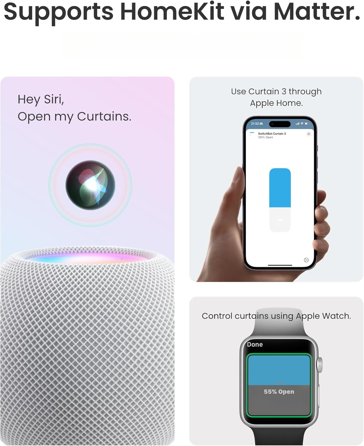Automatic Curtain Opener - Bluetooth Remote Control Smart Curtain with App/Timer, Upgraded High-Performance Motor, Add  Hub to Work with Alexa, Google Home, Homekit