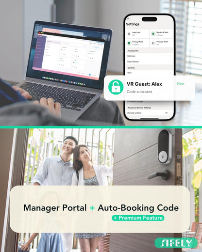 Keyless Entry Smart Deadbolt with Keypad – App Control & Auto-Lock for Home, Airbnb & Rental, 150+ Codes, Easy DIY Install (No Fingerprint), Alexa & Google Compatible
