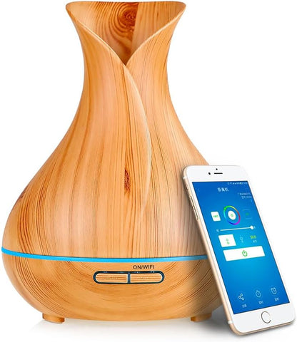 Smart Wifi Wireless Essential Oil Aromatherapy Diffuser, Compatible with Alexa & Google Home, Phone App & Voice Control, Large Ultrasonic Diffuser, LED & Timer Settings