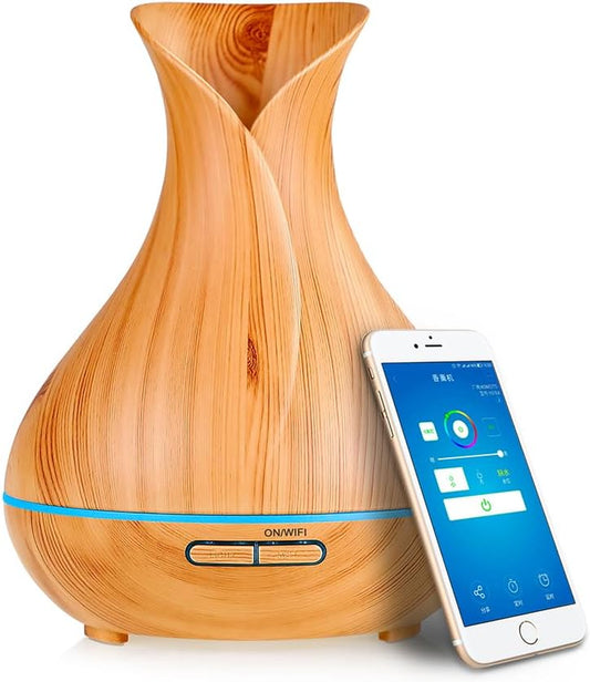 Smart Wifi Wireless Essential Oil Aromatherapy Diffuser, Compatible with Alexa & Google Home, Phone App & Voice Control, Large Ultrasonic Diffuser, LED & Timer Settings