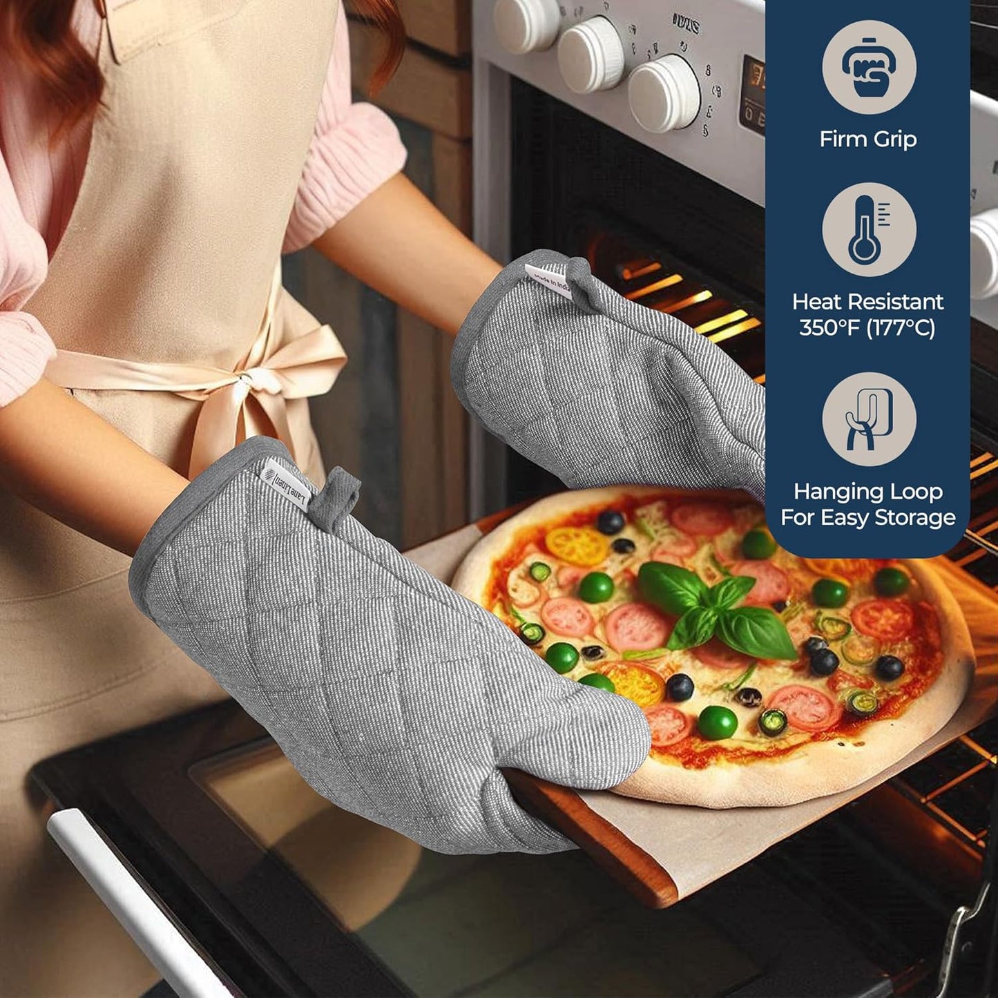 Kitchen Towels and Dishcloths Sets - 20 Pc Kitchen Essentials for New Home, Heat Resistant Oven Mitts & Pot Holder, Absorbent Flour Sack Dish Towels- Grey
