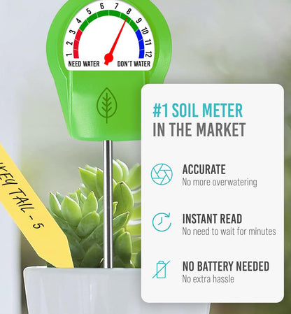 GROWIT Plant Moisture Meter - Accurately Tells You When to Water Your Plants - 26Cm, No Battery Needed