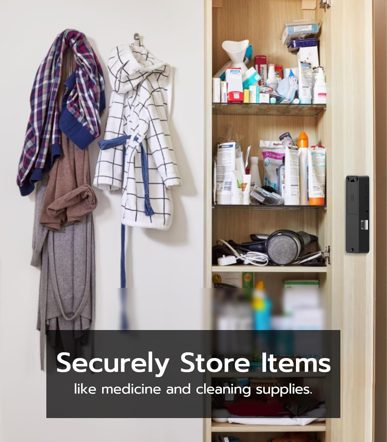 Cabinet Lock NFC RFID Card  Slim Hidden Drawer Lock for Child Safety Cupboard Door Liquor File Kitchen Pantry Furniture Double-Layer Drawer No Drilling Required Black