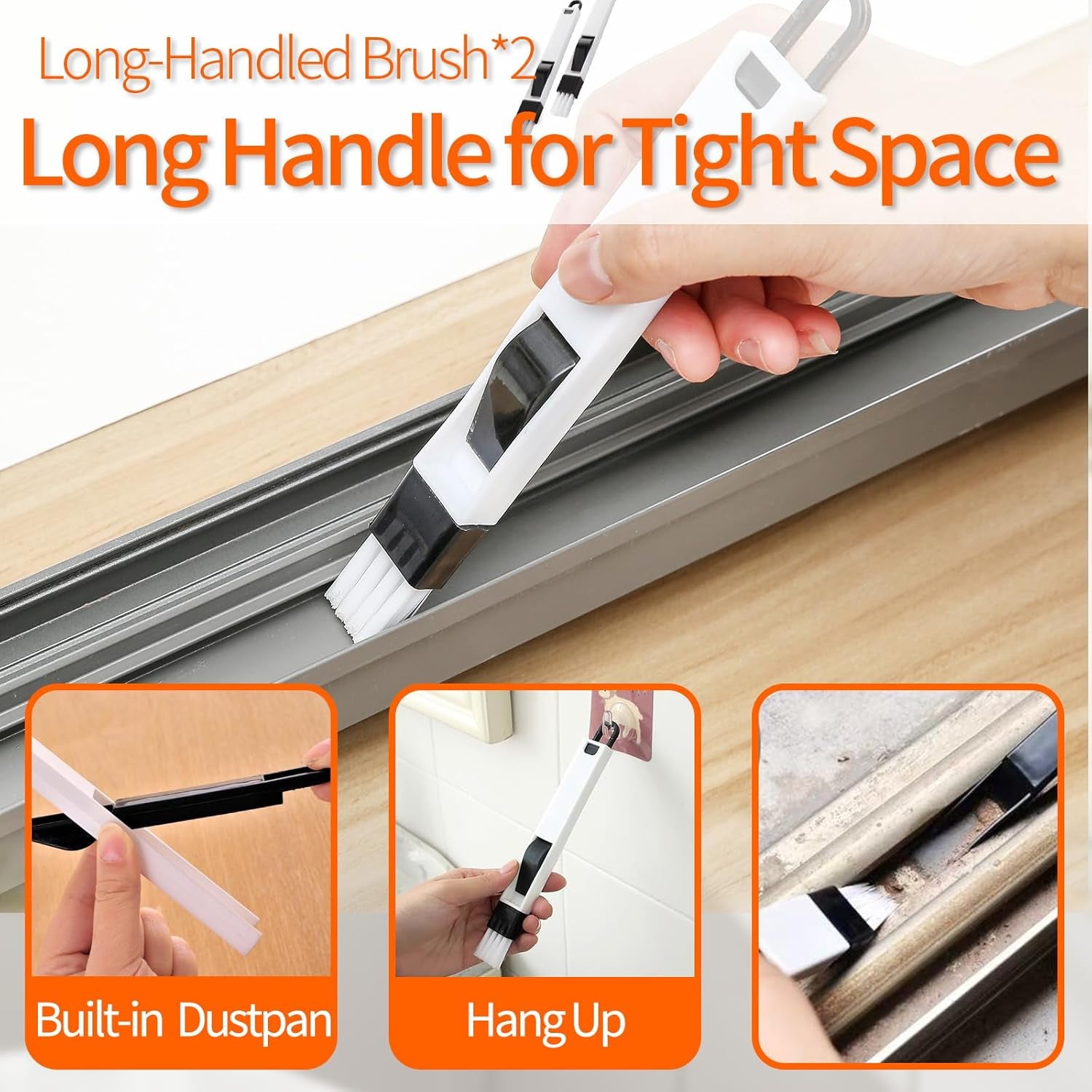13Pcs Crevice Cleaning Brush Set, Window Groove Cleaning Brush Kit Hard Bristle for Sliding Door, Sill, Tile Lines, Shutter, Corner, Grout, Sink