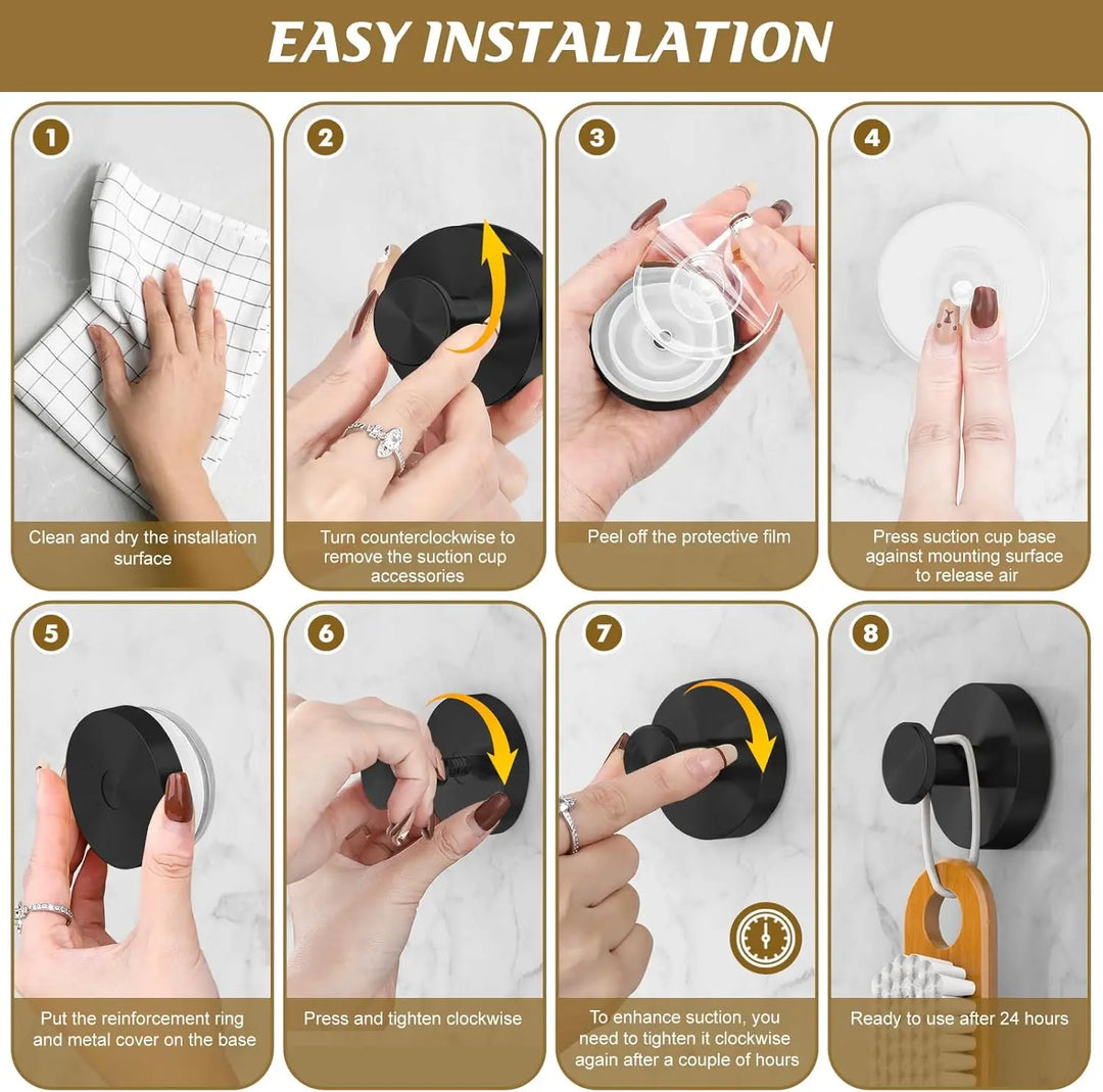 Sleek Matte Black Wall-Mounted Towel Hooks - 2-Pack for Effortless Organization in Any Space