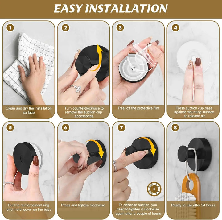 Sleek Matte Black Wall-Mounted Towel Hooks - 2-Pack for Effortless Organization in Any Space
