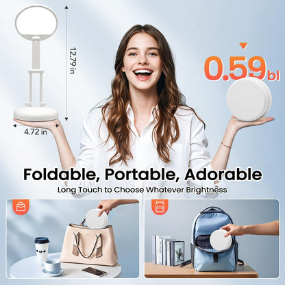 Cordless Desk Lamp,Dimmable Small Battery Powered Lights,3600Mah Rechargeable Wireless Table Lamp,Mini Lamp&Portable Light for Bed,Book Reading,Home for Small Spaces,Nail Light,Craft,Office