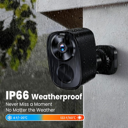2026 Enhanced 2K UHD Security Cameras Wireless Outdoor – Free Cloud & SD Storage, Dual-Band Wifi 2.4G/5G, Full-Color Night Vision, 6-Month Battery, Motion Alerts, IP66 Weatherproof, 2-Way Talk
