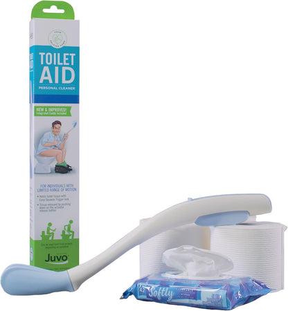 Toilet Aid - Personal Bottom Wiping Tool, Bathroom Mobility Aid for Disabled, Elderly, and Surgery Recovery - 18" Long Wand with Hygienic Cover