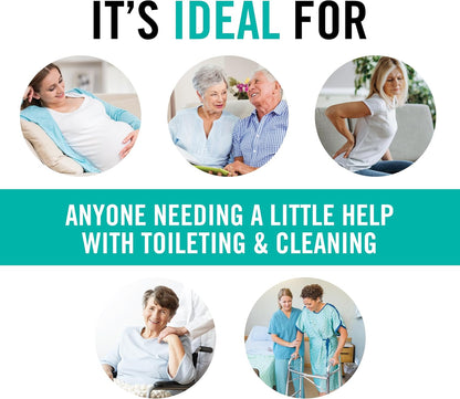 Toilet Aid - Personal Bottom Wiping Tool, Bathroom Mobility Aid for Disabled, Elderly, and Surgery Recovery - 18" Long Wand with Hygienic Cover