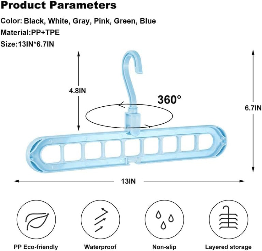 1 Pack Space Saving Hangers, Closet Organizers and Storage, Heavy Duty Plastic Clothes Hanger for Shirt Sweater,Collapsible Hanger Holder Stacker, College Dorm Apartment Home Essential Black