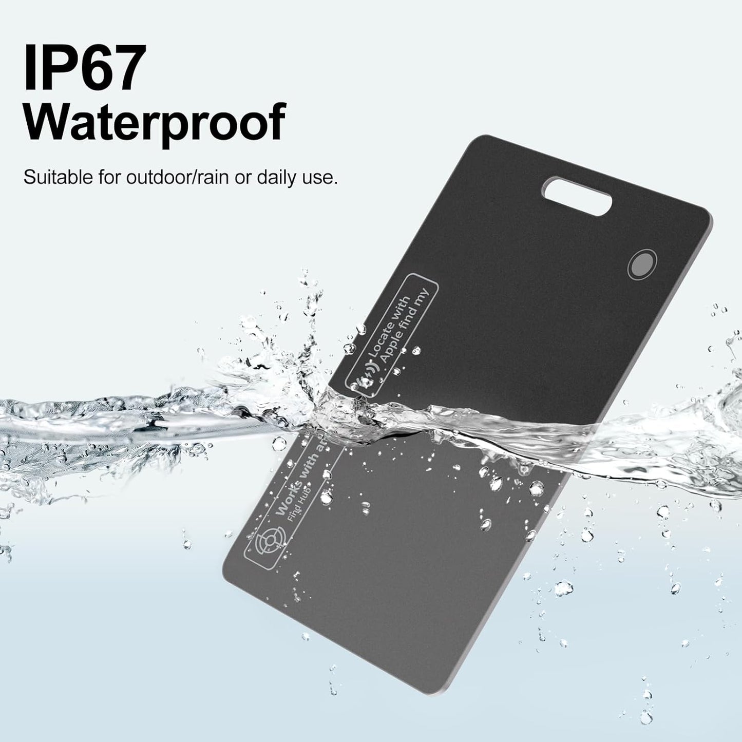 Rechargeable Wallet Tracker Card for Apple Find My & Android, IP67 Waterproof Bluetooth Smart Tracker, Item Locator for Wallet Keys Luggage Backpack, 2 Pack