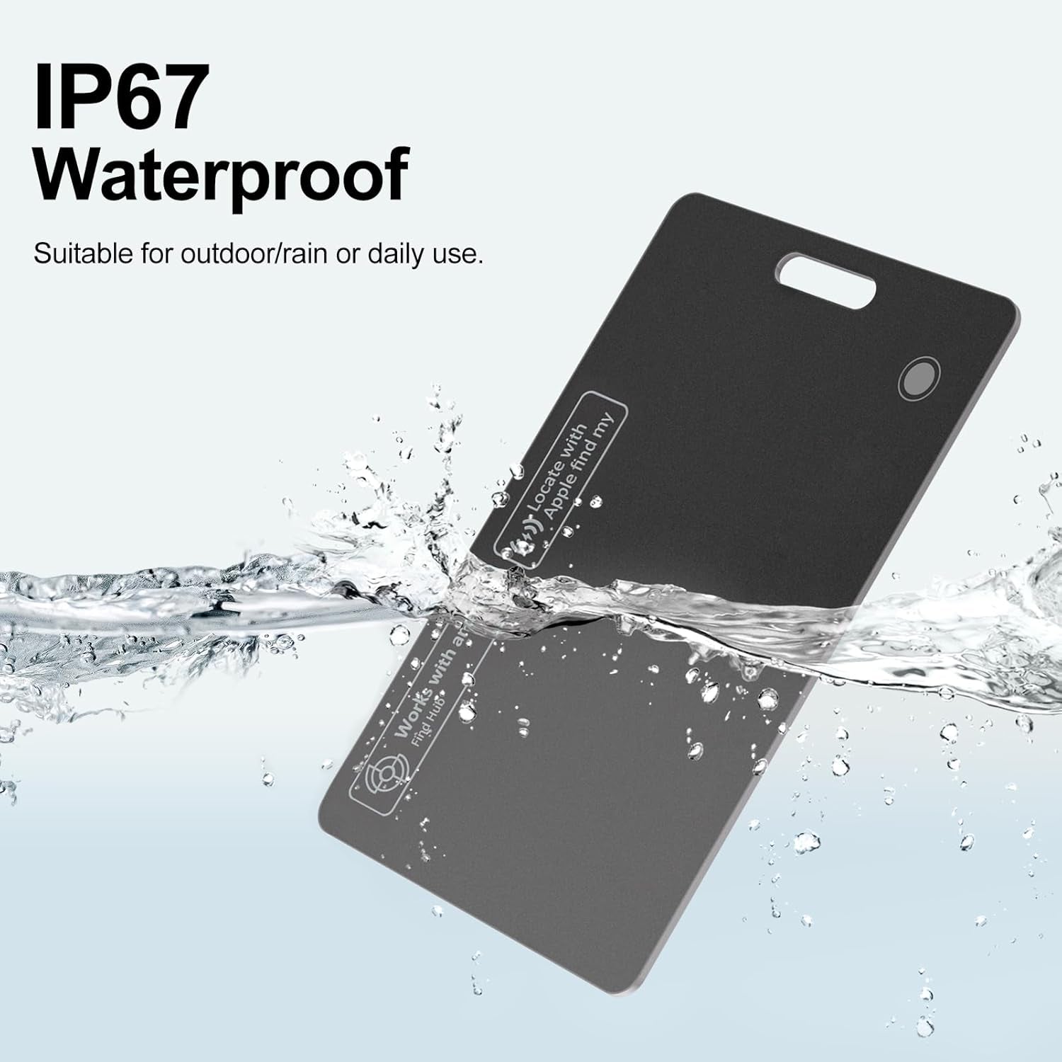 Rechargeable Wallet Tracker Card for Apple Find My & Android, IP67 Waterproof Bluetooth Smart Tracker, Item Locator for Wallet Keys Luggage Backpack, 2 Pack