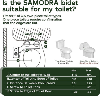 Bidet Attachment, Non-Electric Cold Water Bidet Toilet Seat Attachment with Pressure Controls, Retractable Self-Cleaning Dual Nozzles for Frontal & Rear Wash - Black