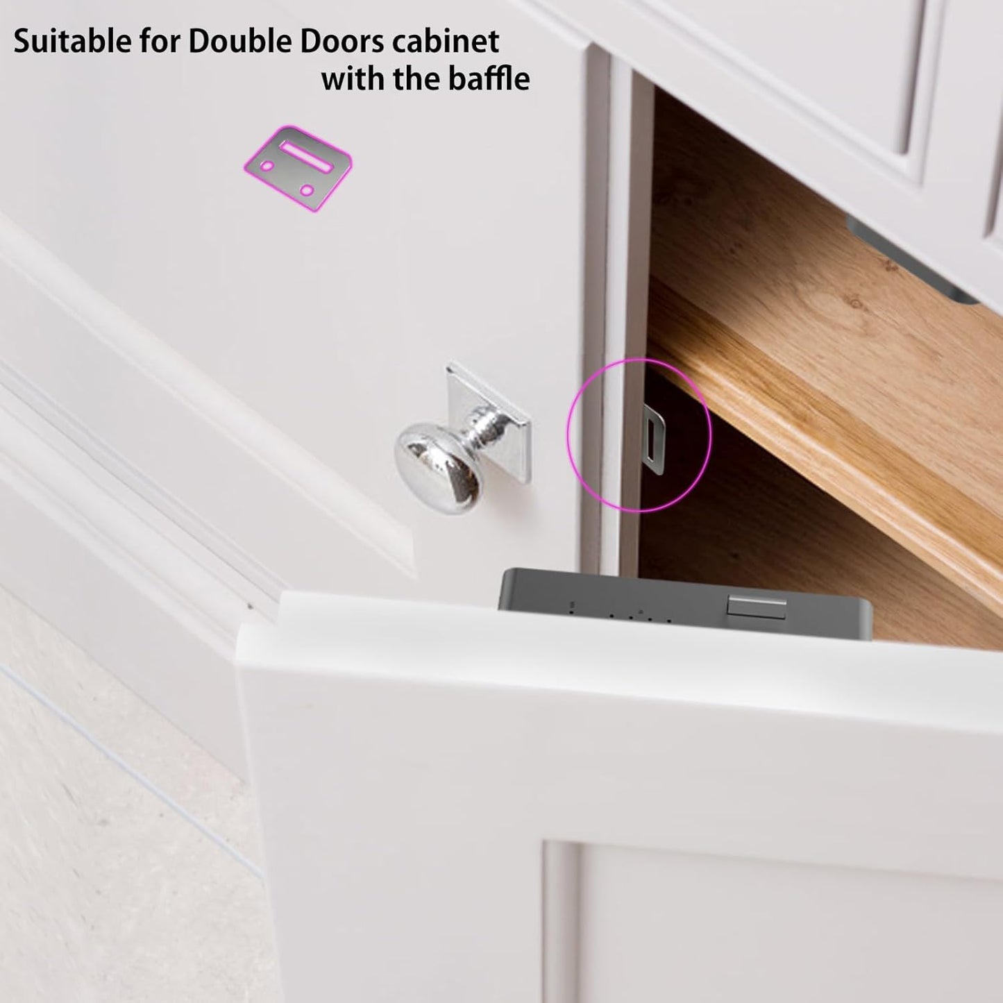 Cabinet Lock NFC RFID Card  Slim Hidden Drawer Lock for Child Safety Cupboard Door Liquor File Kitchen Pantry Furniture Double-Layer Drawer No Drilling Required Black