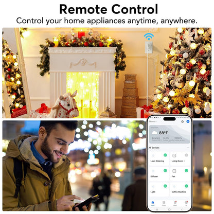 Smart Plug, Wifi Outlet Works with Alexa & Google Home, Smart Home Socket with Remote Control & Timer Function, 2.4Ghz Wifi Only, 4 Packs