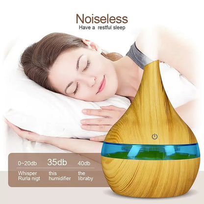Ultra Quiet Humidifier 300Ml USB Aromatherapy Diffuser with 7-Color LED Night Light & Remote Control for Bedroom and Office