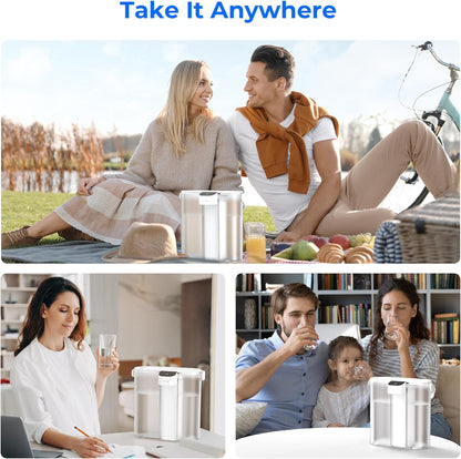 Compact Electric Water Filter Pitcher, 200-Gallon Rechargeable Instant Powerful Dispenser, NSF/ANSI 42&53&401, Reduce PFOA/PFOS, Lead, Chlorine, 14-Cup, White, with 1 Filter, NOT Reduce TDS