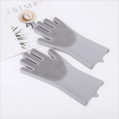 Silicone Dishwashing Gloves, Magic Gloves, Durable, Wear-Resistant, Waterproof Rubber Gloves for Special Use