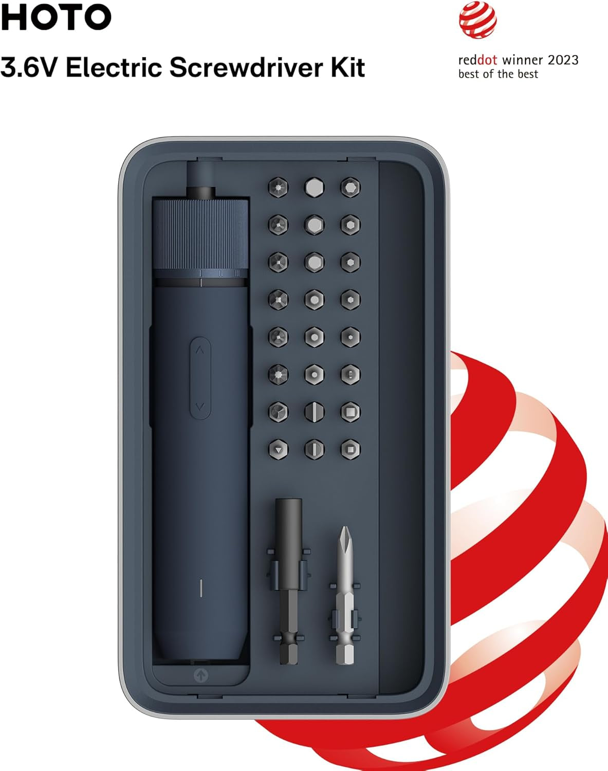Electric Screwdriver Kit, Upgraded 1/4'' Hex 25 Bits, Magnetic Lid, Rechargeable Cordless Screwdriver, 1500Mah Battery, LED Light, Ideal for Furniture Assembly, Home Repair & Garage Projects