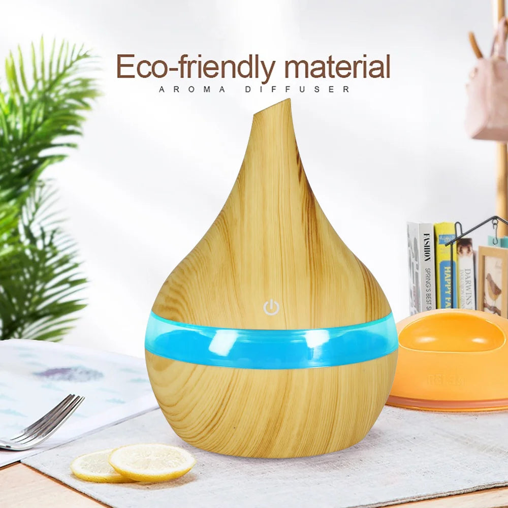 Ultra Quiet Humidifier 300Ml USB Aromatherapy Diffuser with 7-Color LED Night Light & Remote Control for Bedroom and Office
