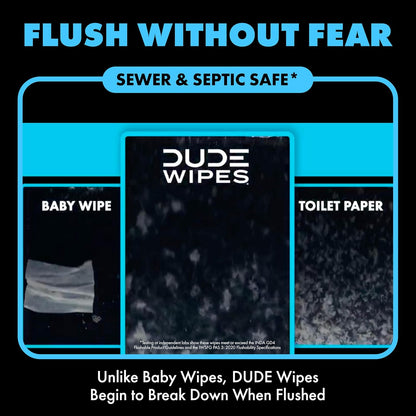 Wipes Unscented Flushable Wipes - Extra-Large Adult Wet Wipes for Sensitive Skin - 6 Pack (288 Count) - Infused with Vitamin E and Aloe - Septic and Sewer Safe