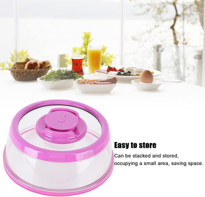 Universal Vacuum Air Tight Food Sealer Containers, round Vacuum Food Sealer Cover Vacuum Freshs Cover Tight Food Container Platter Lid for Kitchen (Purple)