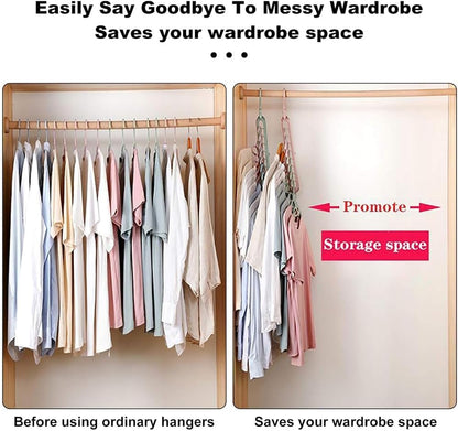 1 Pack Space Saving Hangers, Closet Organizers and Storage, Heavy Duty Plastic Clothes Hanger for Shirt Sweater,Collapsible Hanger Holder Stacker, College Dorm Apartment Home Essential Black