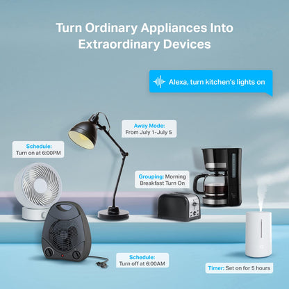 Plug Mini 15A, Smart Home Wi-Fi Outlet Works with Alexa, Google Home & IFTTT, No Hub Required, UL Certified, 2.4G Wifi Only, 4-Pack(Ep10P4) , White