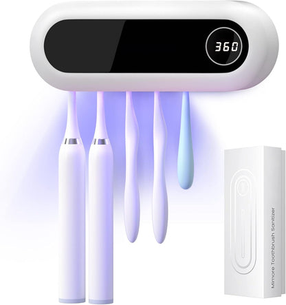 Toothbrush Holder, 5 Toothbrush Slots & Timer Function, Cordless Wall Mounted Toothbrush Holders for Bathrooms