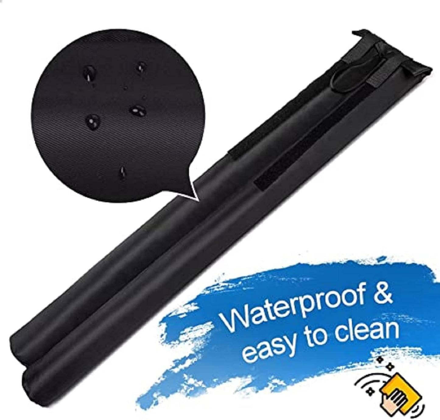 Large Door Draft Stopper for Bottom of Doors 36” under Door Sweep Noise Blocker Black Gap Stoppers Adjustable Doors Seal Sweep Guard Draft, Window Breeze Stoppers, Home Essentials Gadgets