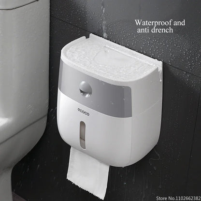 Plastic Waterproof Double Layer Paper Dispenser Portable Toilet Roll Paper Holder for Toilet Storage Box Bathroom Accessories
