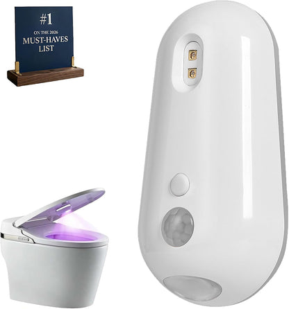 Self Cleaning UV Toilet Sanitizer and Night Light, 2026 New UV Toilet Sanitizer with Night Light, Motion-Activated, USB Rechargeable, Adhesive-Mounted for Shared Bathrooms, Elderly & Pet(1Pc)